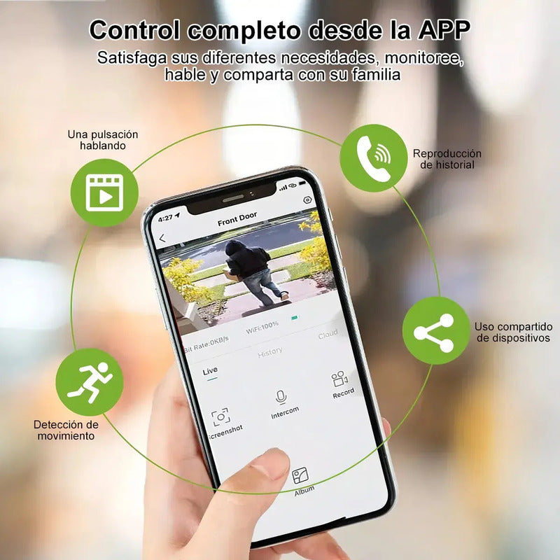 Timbre Camara Wifi Seguridad Video Portero Inalámbrico Smart