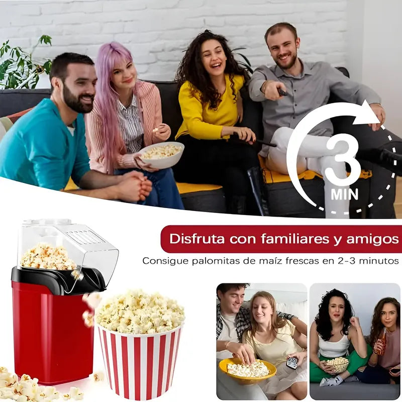 Máquina Para Palomitas De Aire Caliente Roja, 1200w, Para Fiestas Y Noches De Cine Rojo