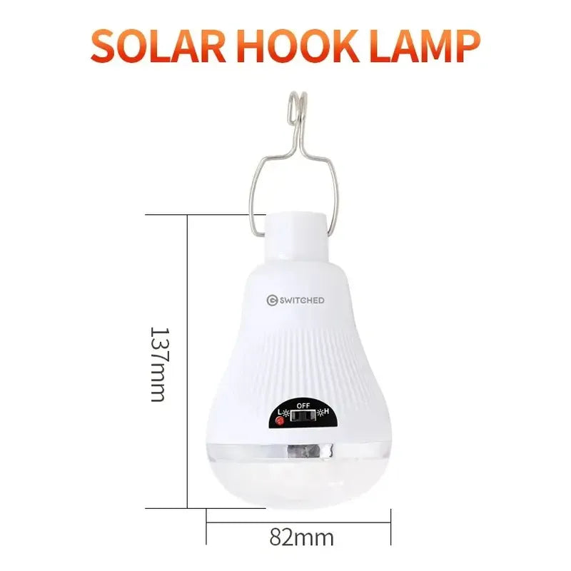 Ampolleta 10w Solar + Panel 7 Horas De Luz + Usb Led