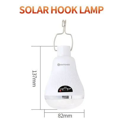 Ampolleta 10w Solar + Panel 7 Horas De Luz + Usb Led