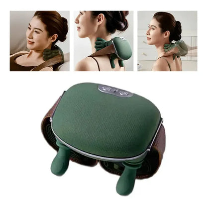 Masajeador De Cuello Y Espalda Viral 3 Modos De Masaje 2 Funciones De Calor Masajeador Termico Cinturon Ajustable Diseño Simulado De Mano Humana Para Cuello Espalda Piernas Figoimport Verde Claro