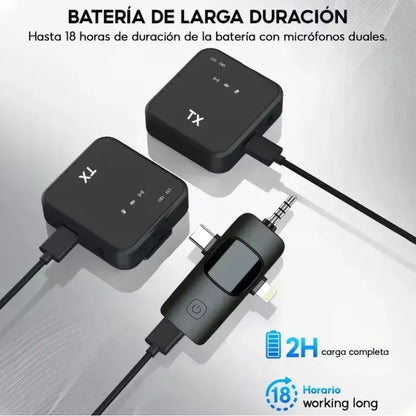 Micrófono Inalámbrico Lavalier Figoimport M9 Omnidireccional Con Clip Para Ios Y Android Negro