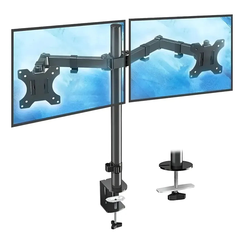 Soporte Mesa Brazo Articulado Para 2 Monitores Negro Negro