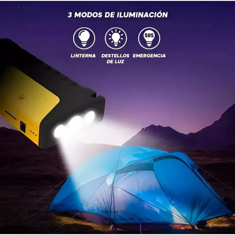 Partidor Powerbank Cargador Bateria Auto Y Inflador Rueda