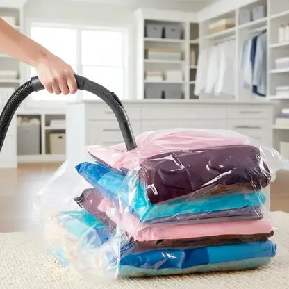 Pack De 6 Bolsas Al Vacío Reutilizables De 80x60 Cm Para Ropa