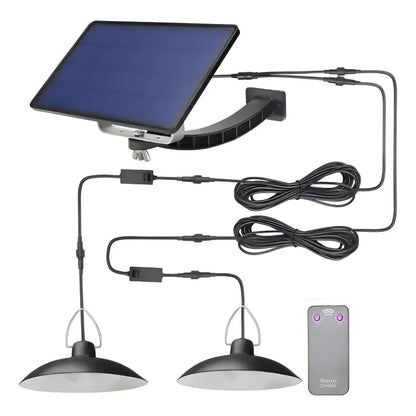 2 Lamparas Led Solar Colgante 120º C/ Control 90lm/w Negro