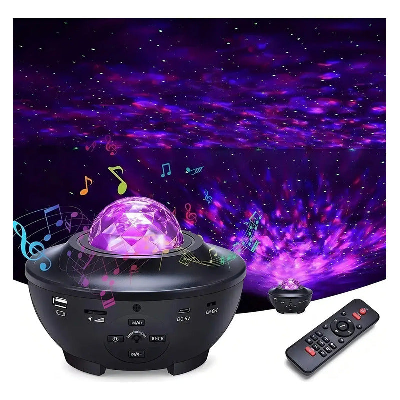 Proyector Galaxia Estrellas Universo Con Bluetooth Color De La Estructura Negro