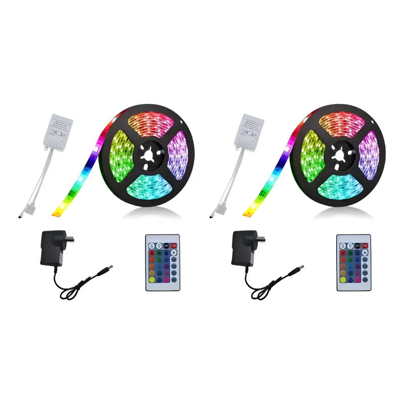 Kit 10 Metros Tira Luces Led Rgb 3528 + Fuente + Control Rgb