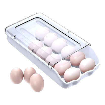 Pack X2 Bandeja Organizadora Porta Huevos Apilable Blanco