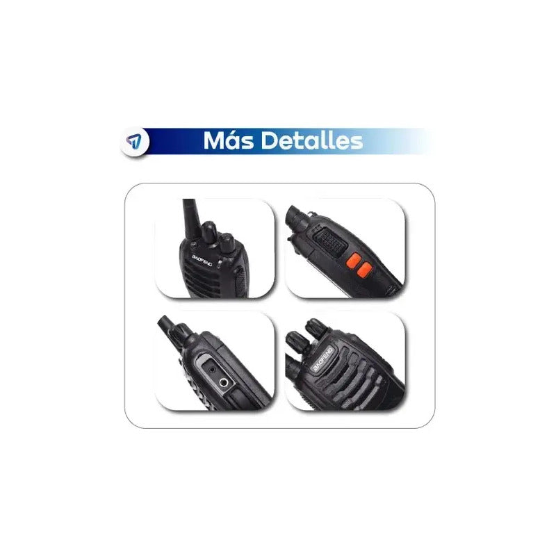 Dos Radio Transmisor Walkie Talkie Bf-777s Baofeng Woki Toki Negro
