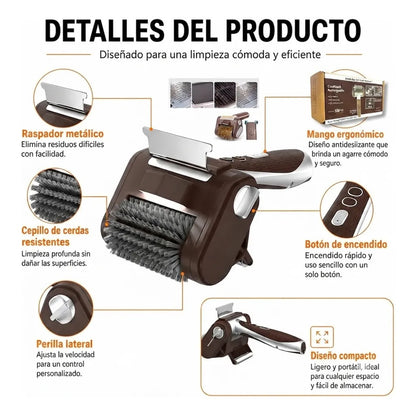 Limpiador De Parrillas Recargable Con Luz Led Y Rodillo Figo