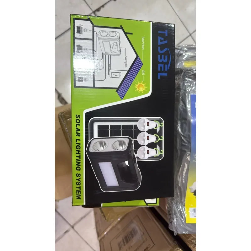Kit Solar De Camping Luz Emergencia Usb 3ampolletas Blanco Frío