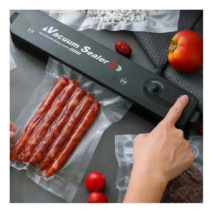 Maquina Selladora Al Vacío Alimentos Sellador + Bolsas Color Negro Transparente