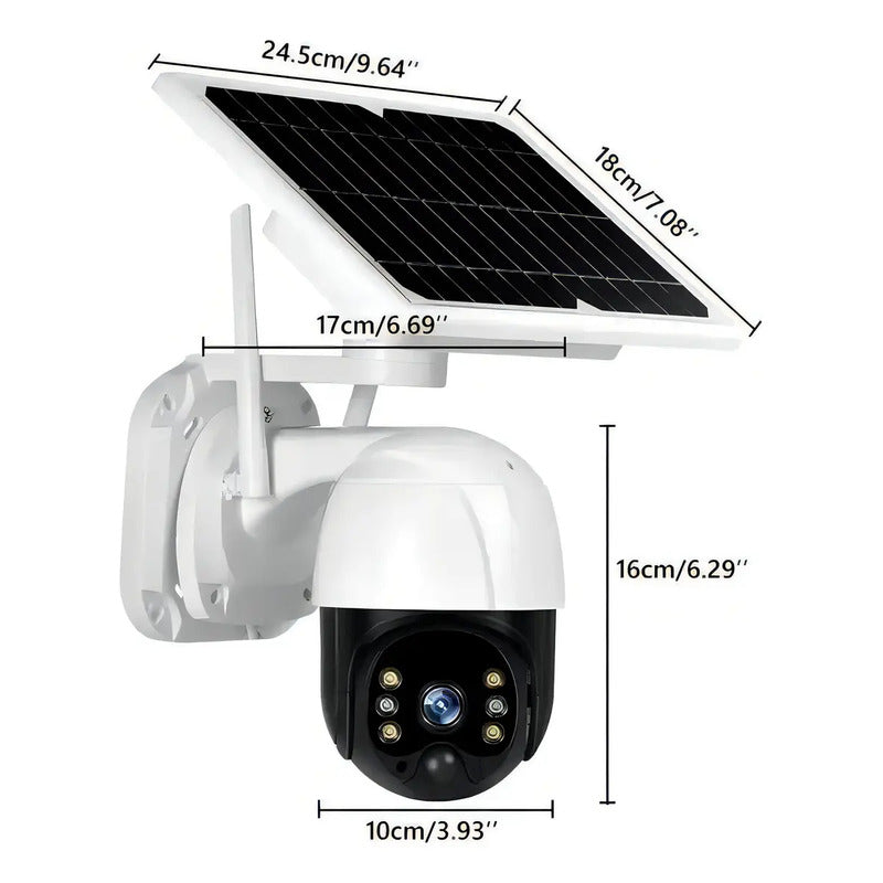 Camara Ip Solar Seguridad Wifi Exterior Hd 1080p Nocturna Color Blanco