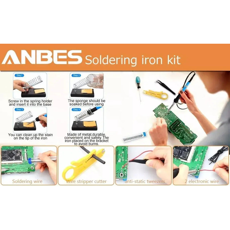 Kit De Electronica Para Soldar - 9 Piezas Con Tester
