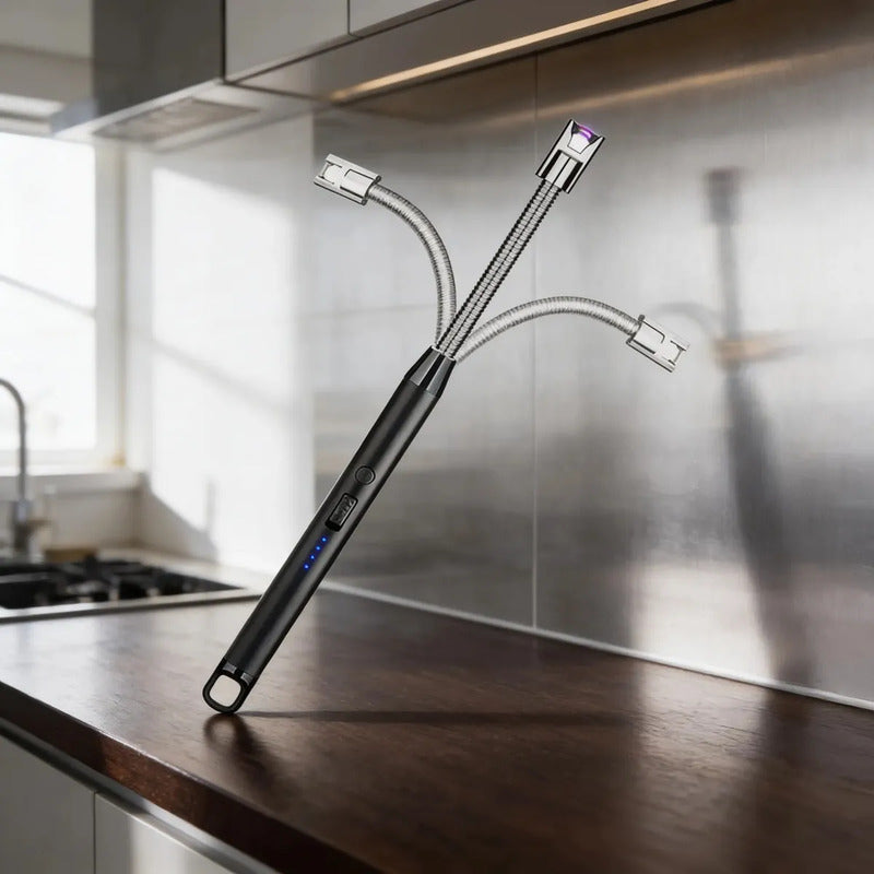 Encendedor Eléctrico Recargable Portátil Usb Para Cocina Color Negro Surtido