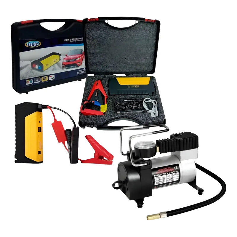 Partidor Auto Celular Tablet Usb 12v + Compresor De Aire