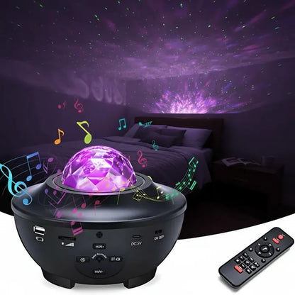 Proyector Galaxia Estrellas Universo Con Bluetooth Color De La Estructura Negro