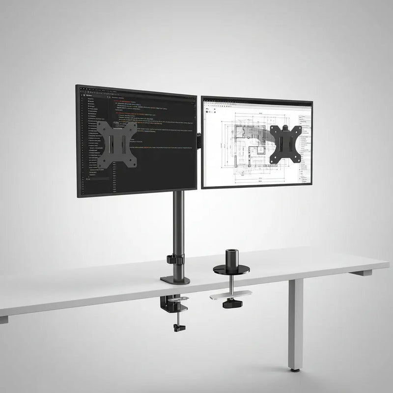 Soporte Mesa Brazo Articulado Para 2 Monitores Negro Negro