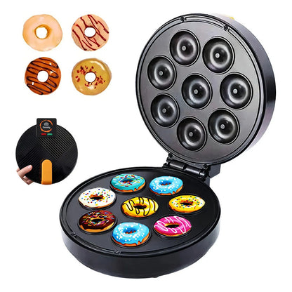 Máquina De Mini Donas Y Mini Waflera Figoimport, Eléctrica, Para 7 Postres, Antiadherente Negro
