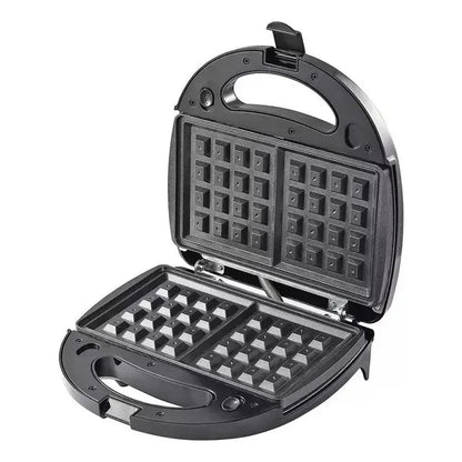Waflera Sandwichera Plancha Eléctrica 3 En 1  Negro