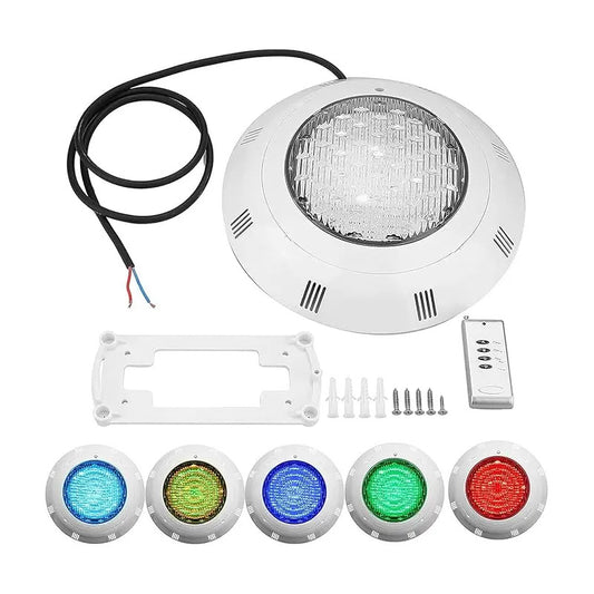 Lámpara Led Sumergible Rgb De 24w Con Control Remoto Para Piscina