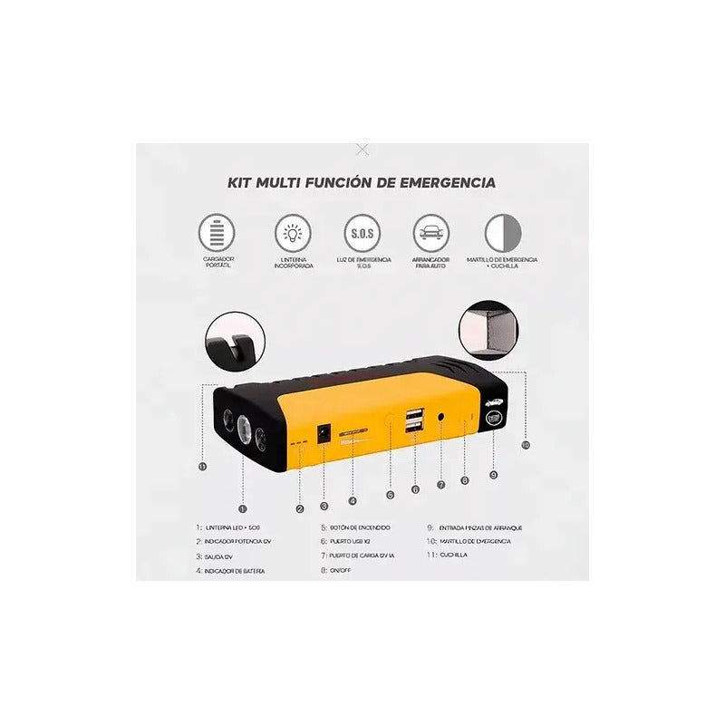 Arrancador Portátil Partidor J12 20w Para Auto Y Camioneta