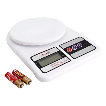 Pesa Digital Balanza De Cocina Comercio 1g A 10kg Portatil  Blanco 10 Kg