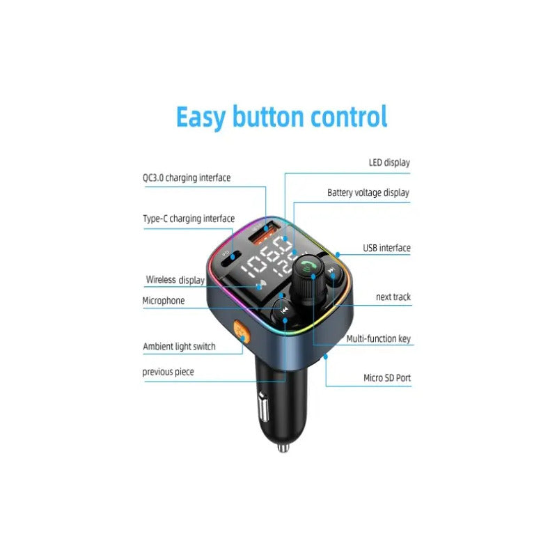 Transmisor Fm Bluetooth Cargador Auto Generic Pd-qc30