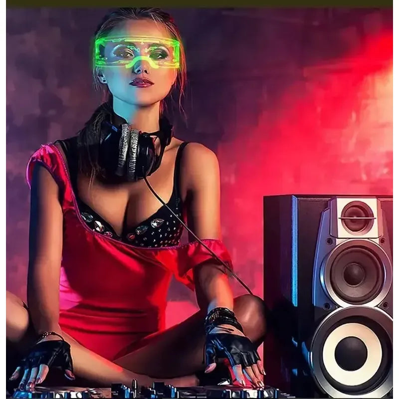 Lentes Luminosas Led Con Efectos De Luz Para Fiestas Y Eventos  Recargables Usb Transpartente Lujo