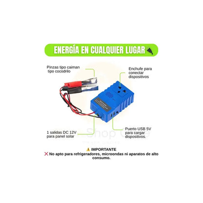 Estación De Energía Portátil Figoimport Pro 220w Con Panel Solar Y Linterna Led