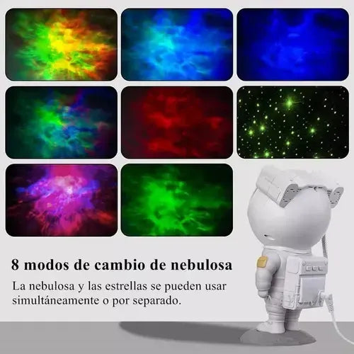 Lámpara Astronauta Proyector Láser Led Star Night Light Negro