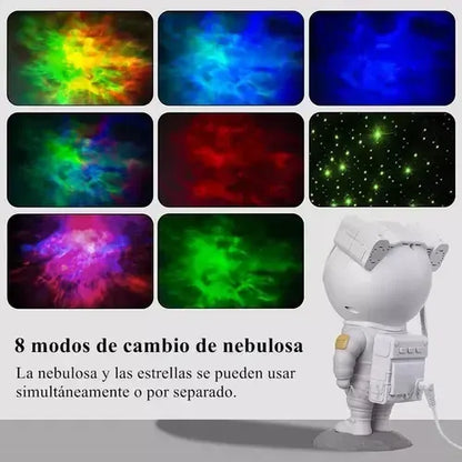 Lámpara Astronauta Proyector Láser Led Star Night Light Negro