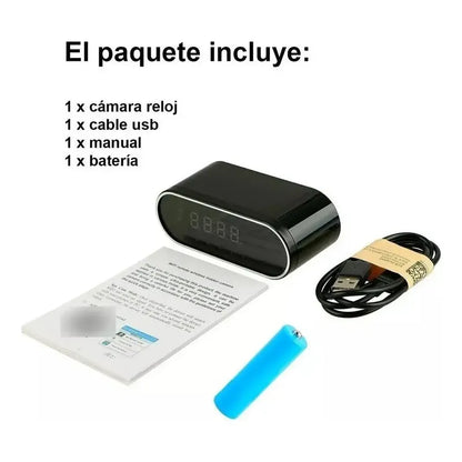 Reloj Despertador Cámara Oculta 1080 Wifi Detecta Movimiento