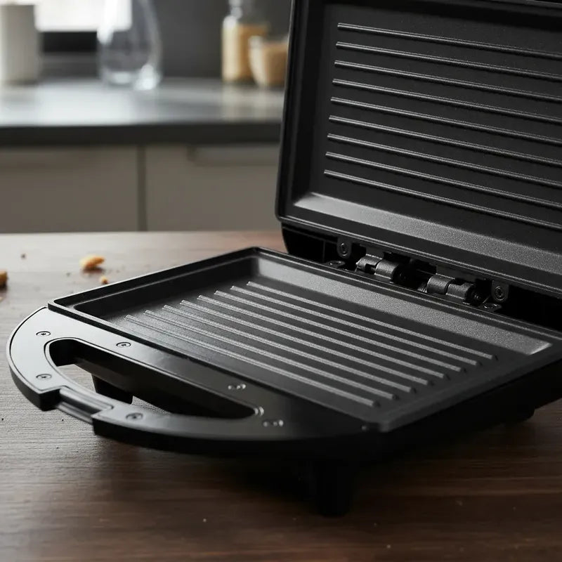 Sandwichera Electrica Grill 2 En 1 Tostadora De Pan 1200w Negro