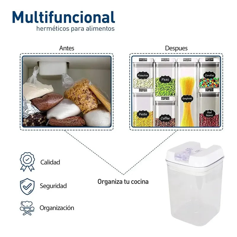 Juego De Recipientes Herméticos Para Alimentos 7 Unidades