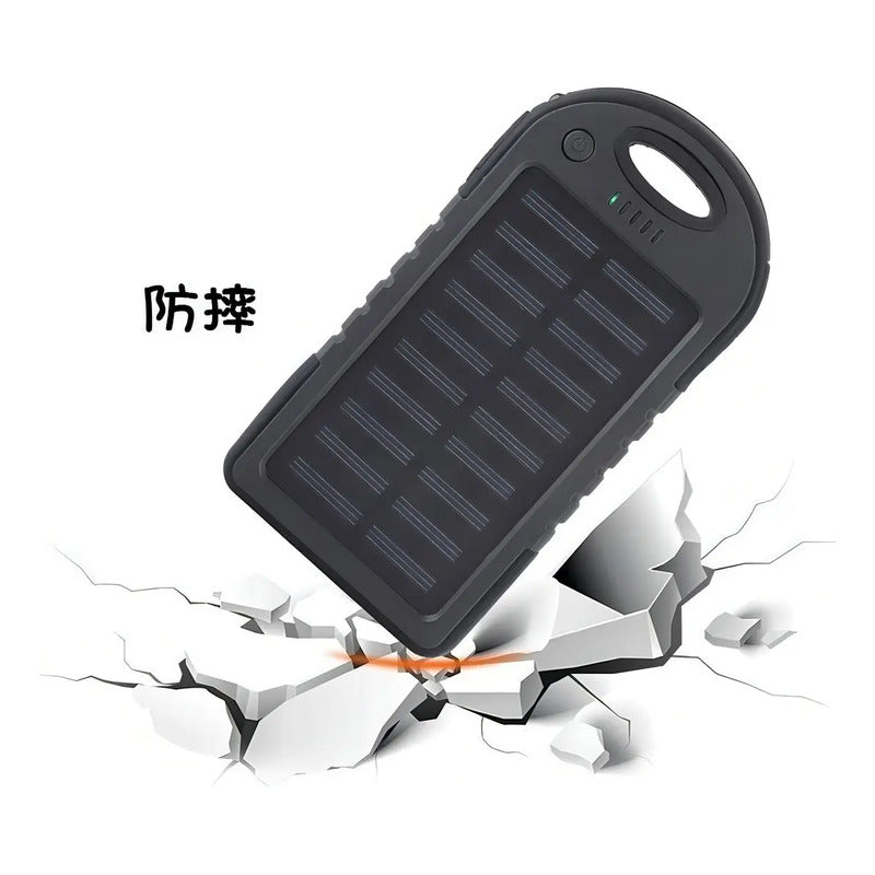 Cargador Portátil Solar Power Bank 10,000 Mah Impermeable Azul Usb