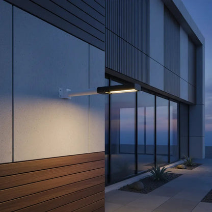 Brazo Extension Foco Solar Exterior Soporte Metalico Muro Blanco Blanco Neutro
