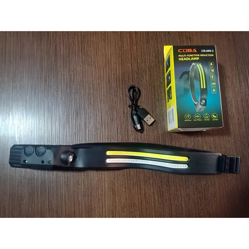 X2 Linterna Led Frontal De Cintillo Cabeza Es Recargable  Blanco Negro