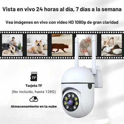 Pack De 3 Cámaras De Vigilancia Domo Figostore Wi-fi Para Exterior Con Visión Nocturna Y Audio Bidireccional Blanco