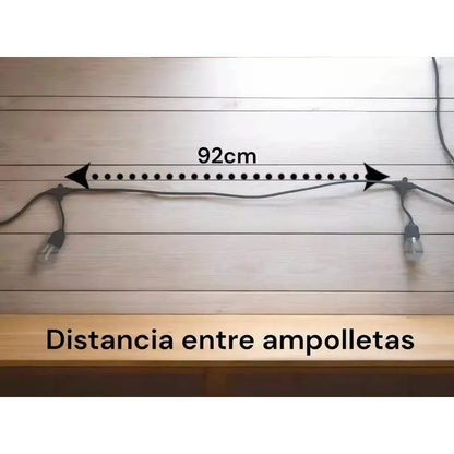 Guirnalda De Luces Led Vintage De 10 M Con 10 Ampolletas Para Exterior Cálida