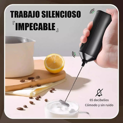 Mini Batidor Revolvedor De Café Espuma Huevo Recargable Negro
