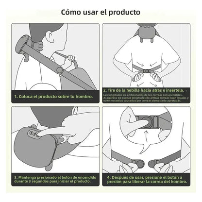 Masajeador Cervical Electrico Termico Cuello Espalda Hombro Verde Oscuro