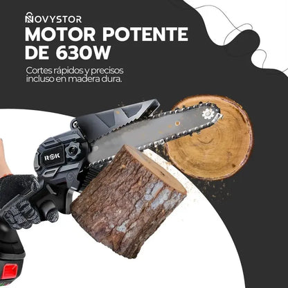 Motosierra Eléctrica Inalambrica Portátil De 6 Pulgadas Negro