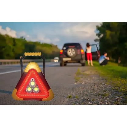 Triángulo De Seguridad Figo Con Luces Led Solares Y Soporte Para Camioneta