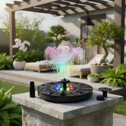 Fuente De Agua Flotante Piscina Con Energía Solar 4 Boquilla