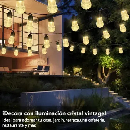 Guirnalda De Luces Led Vintage De 10 M Con 10 Ampolletas Para Exterior Cálida