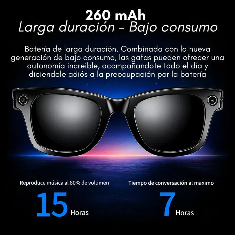 Lentes Smart G5 Asistente Voz Camara Fotos Y Musica Estándar Negro