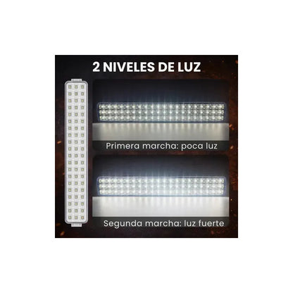 Pack X2 Lámpara Luz Led De Emergencia Recargable 20 Hrs Blanco