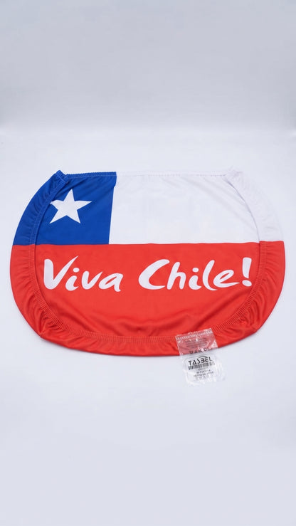 Cubre Capot Auto Bandera de Chile 110x170 cm Elasticado Ajuste Universal Fiestas Patrias Dieciocho